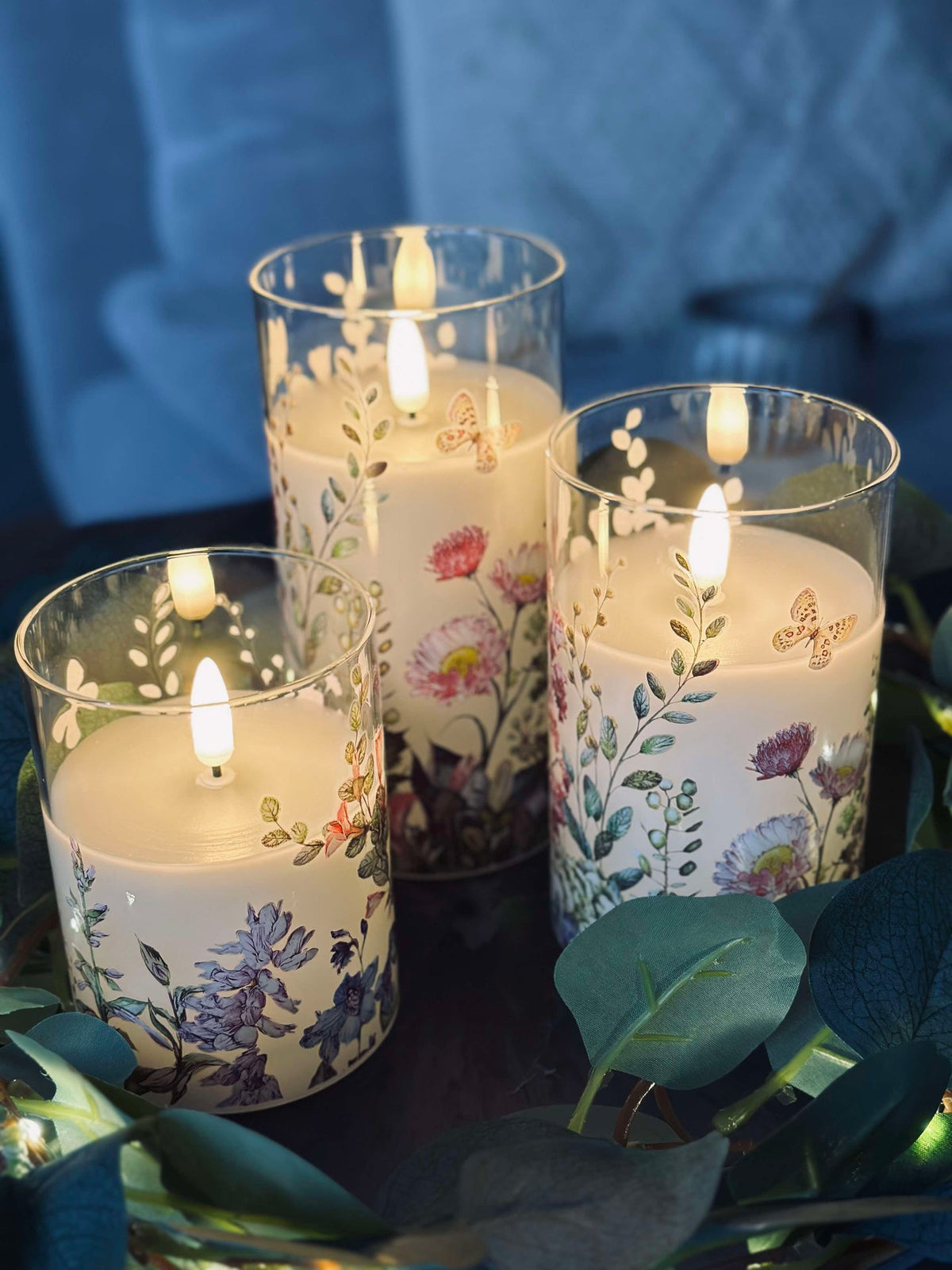 LED FLORA Cylinder – Lot de 3 pièces et télécommande