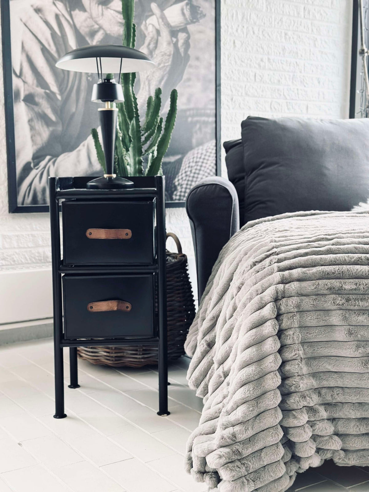 Couvre-lit STRIB - Gris clair
