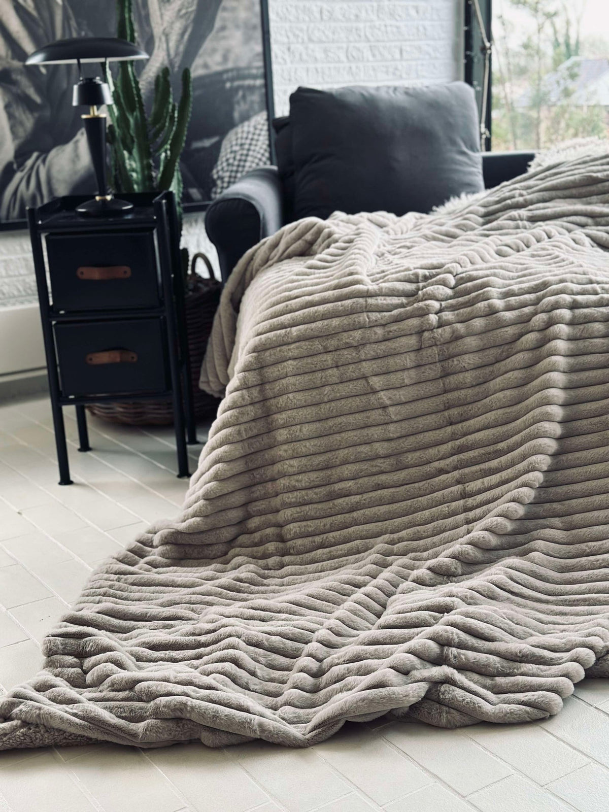 Couvre-lit STRIB - Gris clair