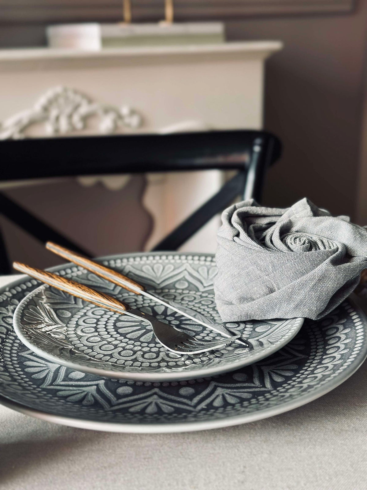 Assiette India Stonewear 20cm - Grey