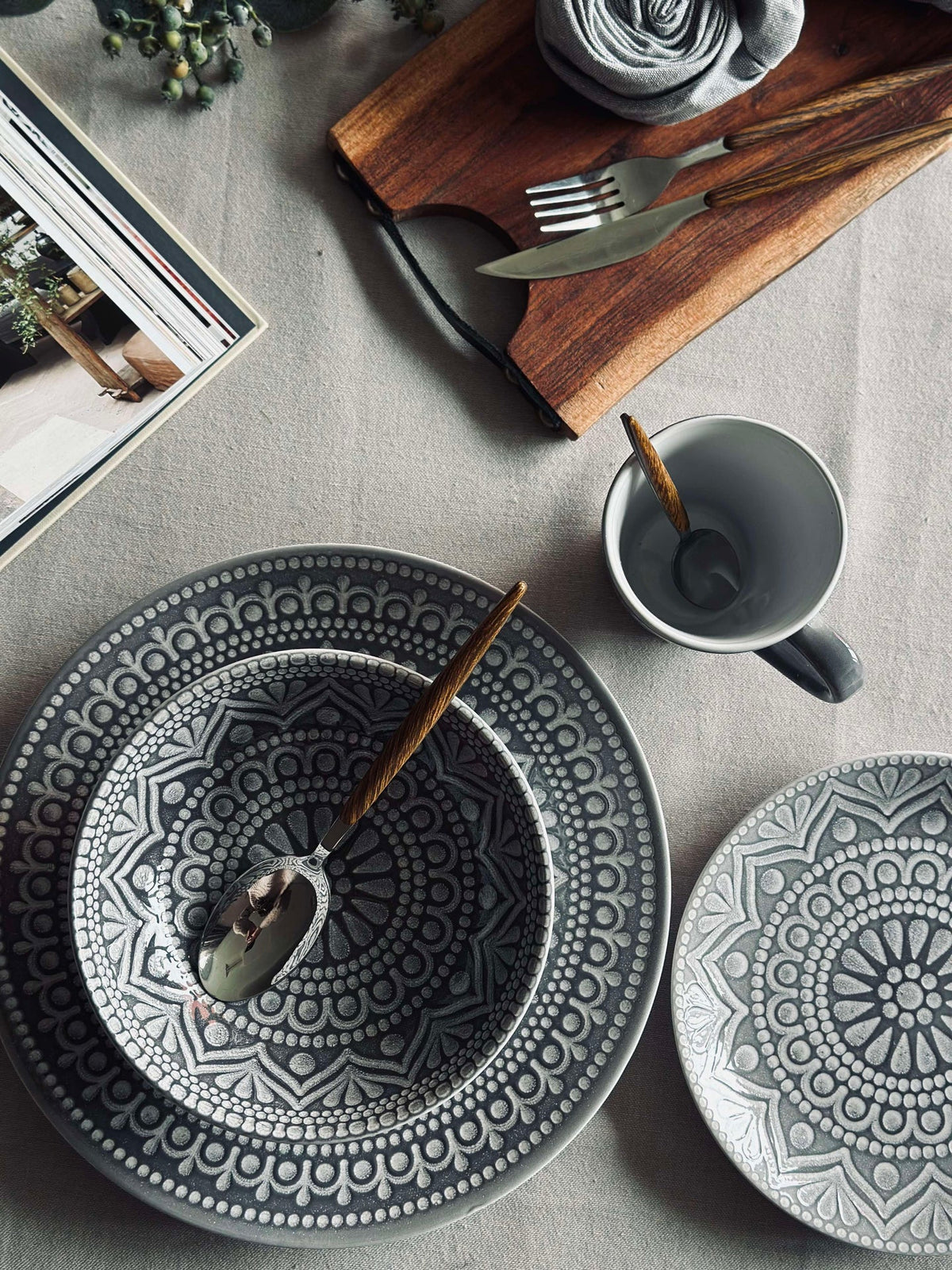 Assiette India Stonewear 20cm - Grey