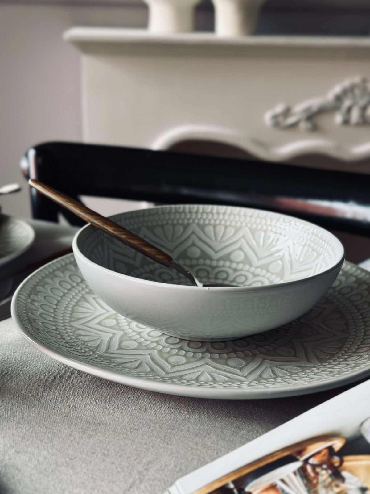 Assiette India Stonewear 27 cm - Beige