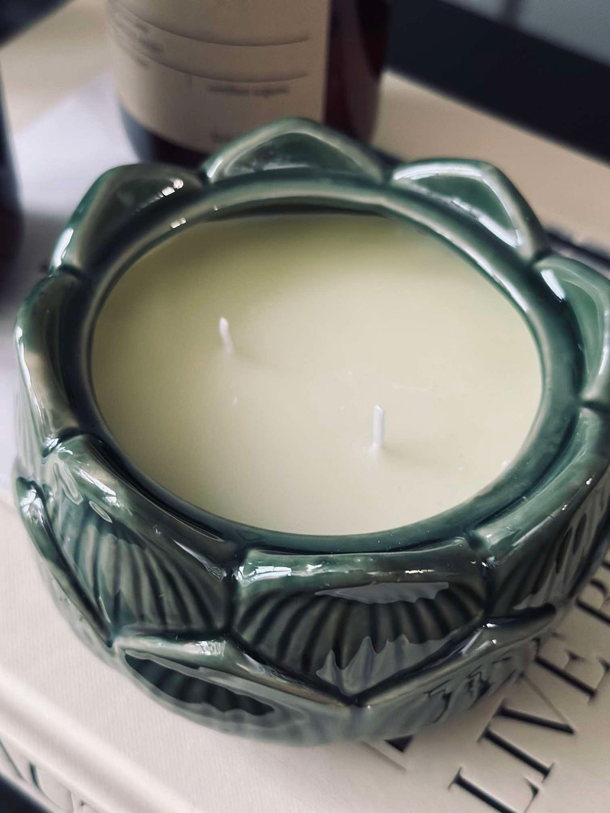Bougie Lotus - Vert Sauge