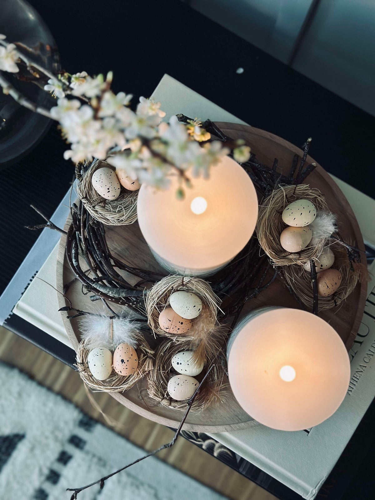 Lot de 6 nids avec œufs de Pâques - Décoration de table