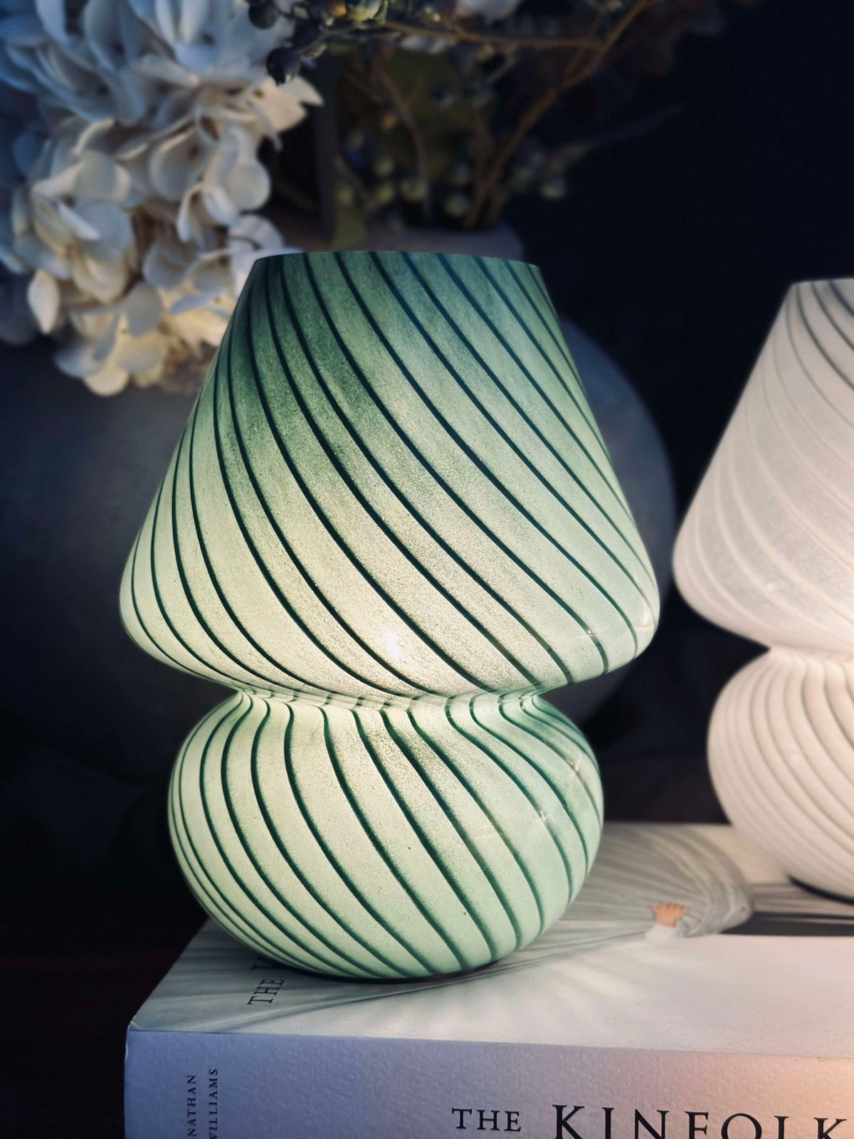 Mushroom Large - Verre soufflé bouche vert