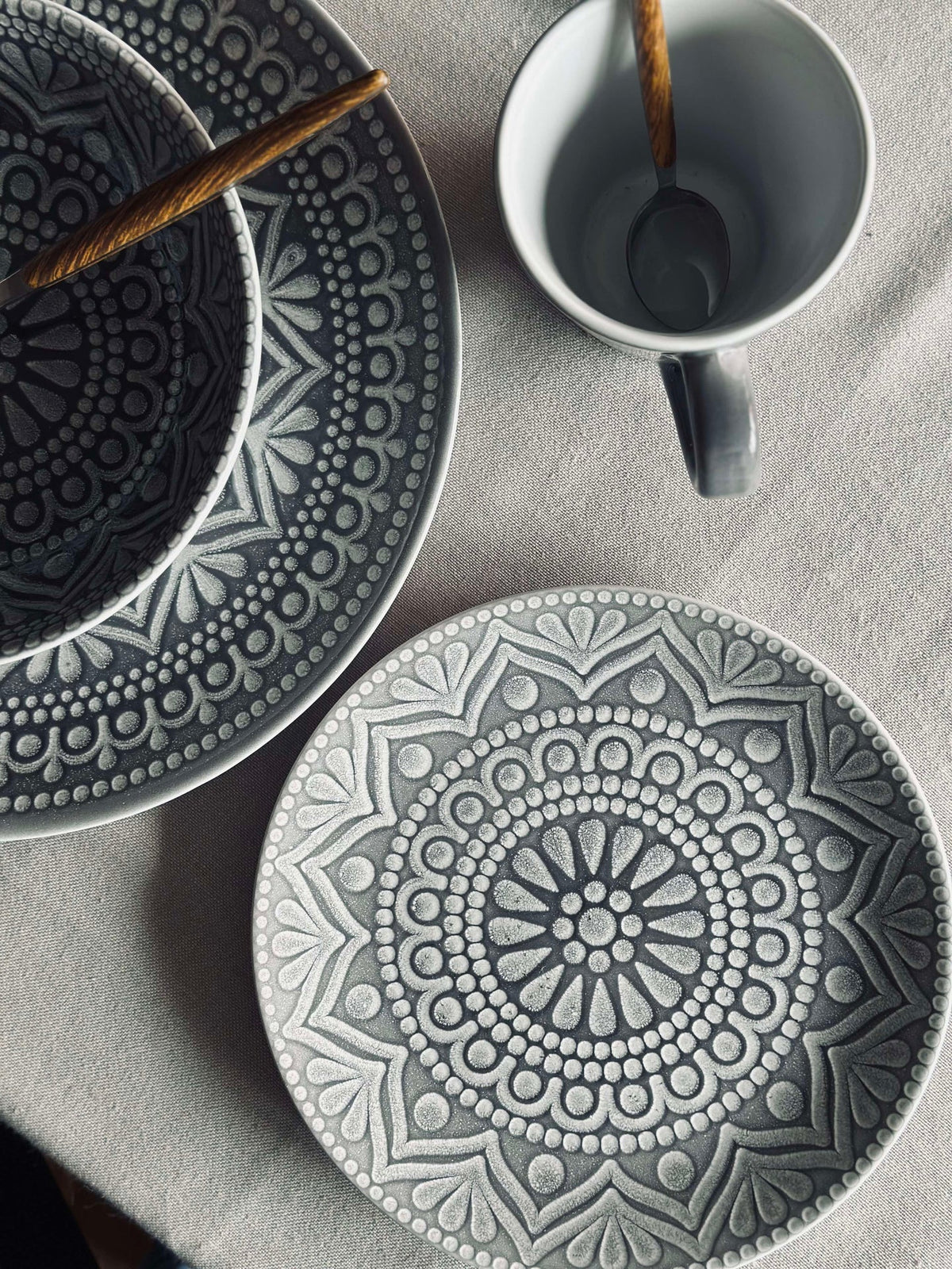 Assiette India Stonewear 20cm - Grey
