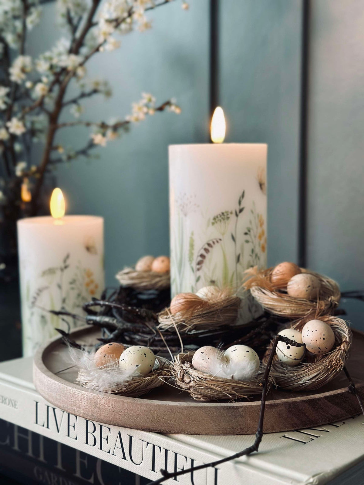Lot de 6 nids avec œufs de Pâques - Décoration de table