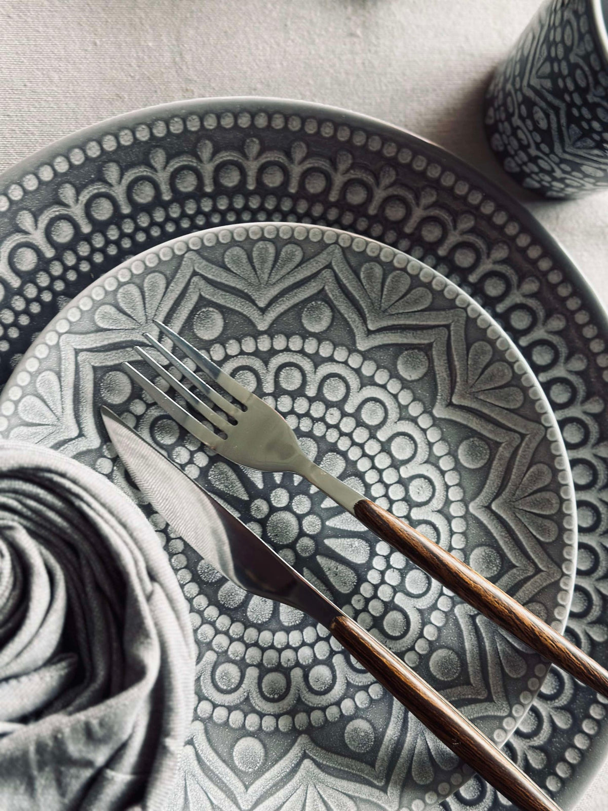 Assiette India Stonewear 20cm - Grey
