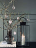 Suspension Œuf en verre à rayures - 3 pcs. Rose