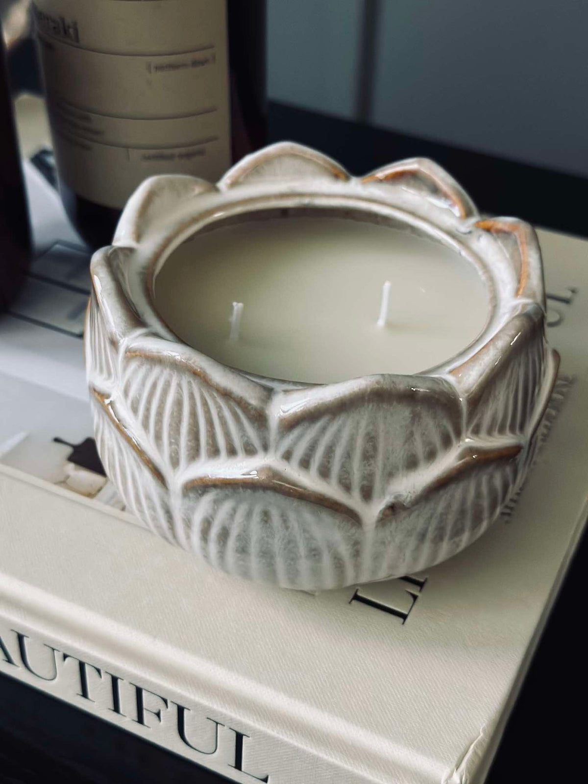 Bougie Lotus - Beige cotton