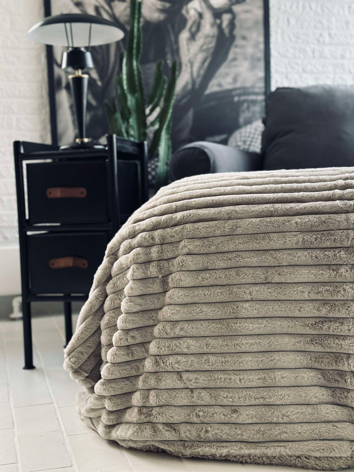 Couvre-lit STRIB - Gris clair