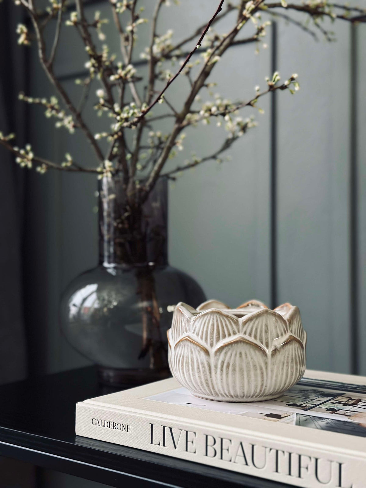 Bougie Lotus - Beige cotton