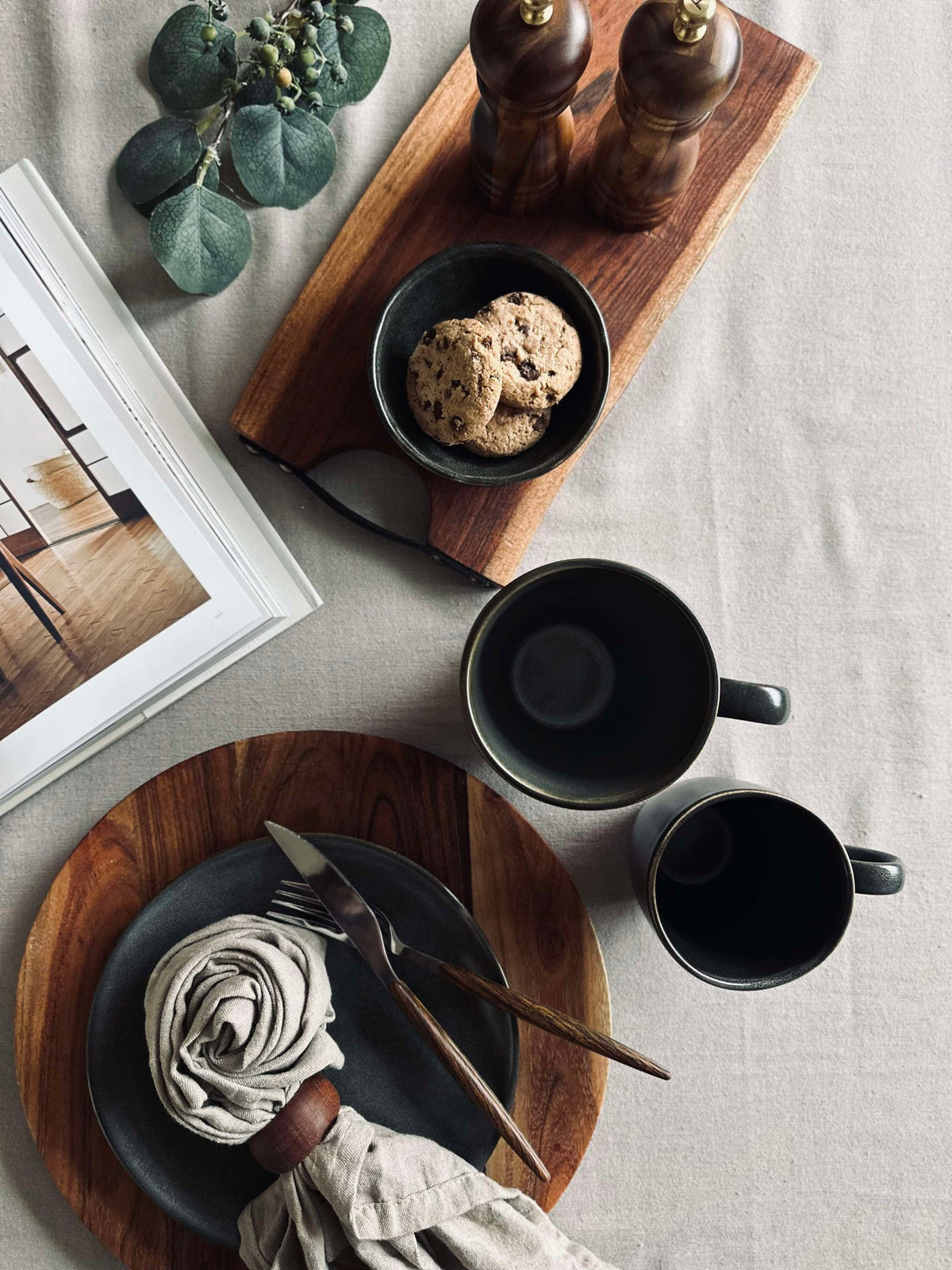 Tasse à anse en grès – Gris