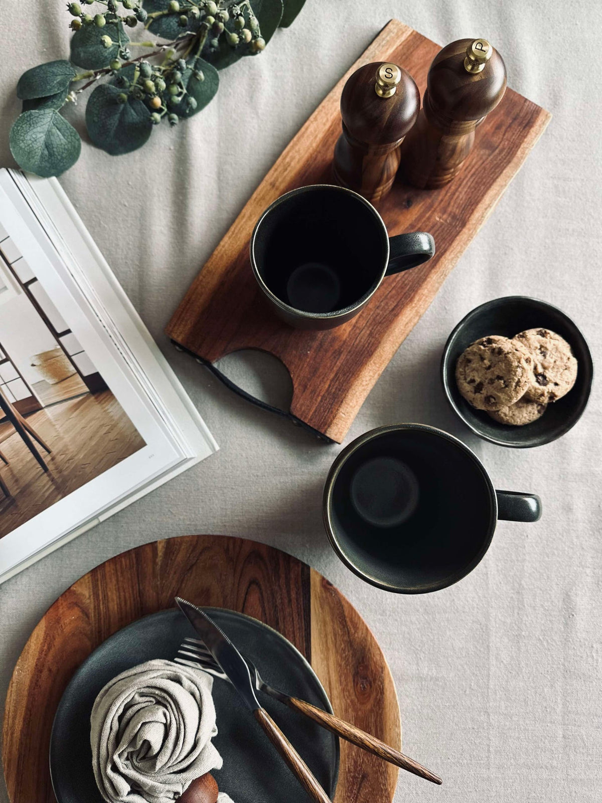 Tasse à anse en grès – Gris