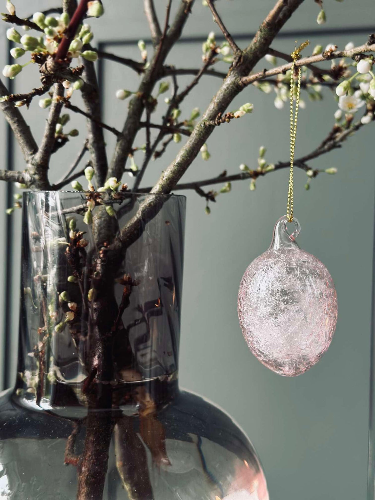 Œufs suspendus en verre - 3 pcs. - Rose