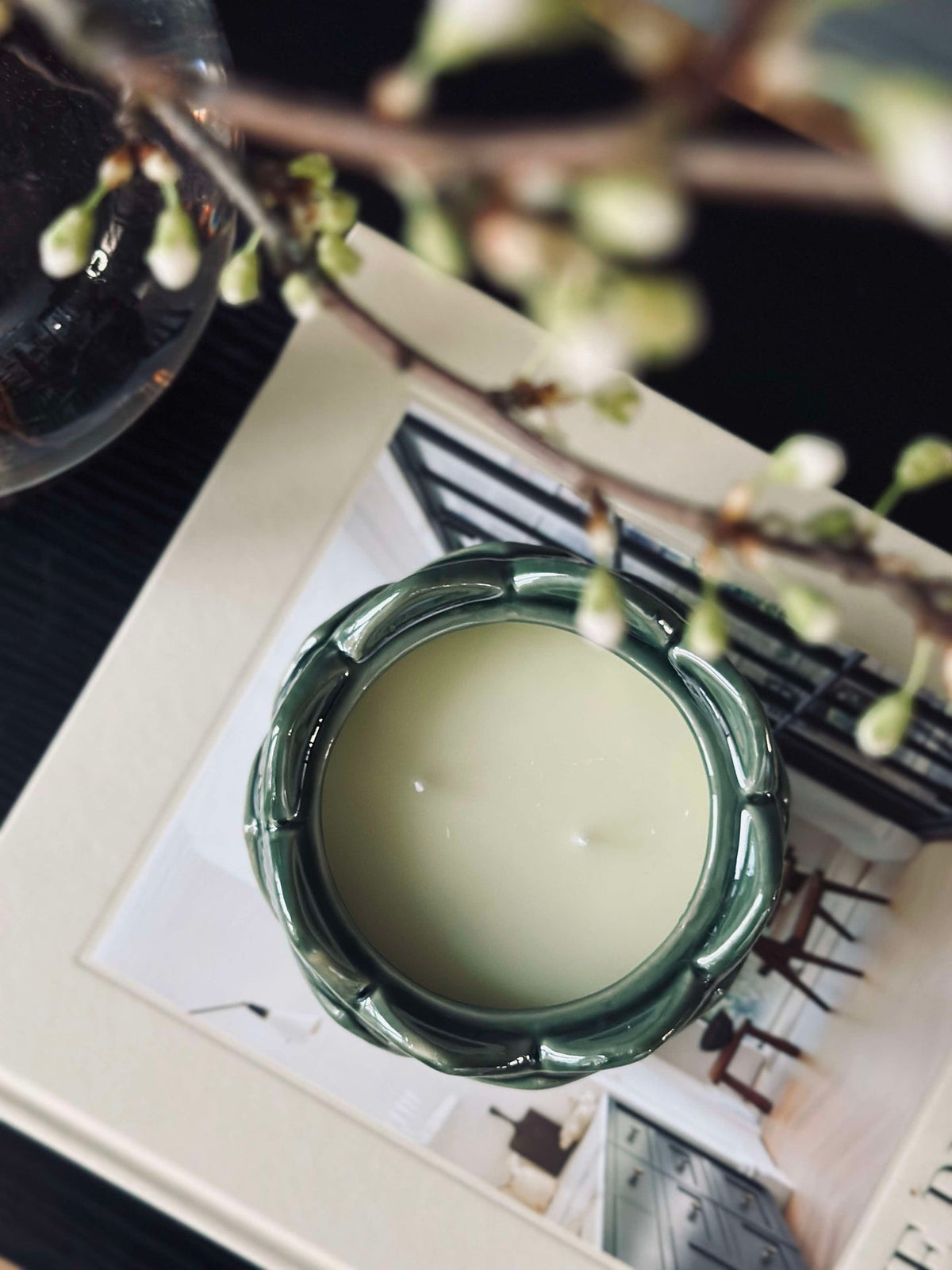 Bougie Lotus - Vert Sauge