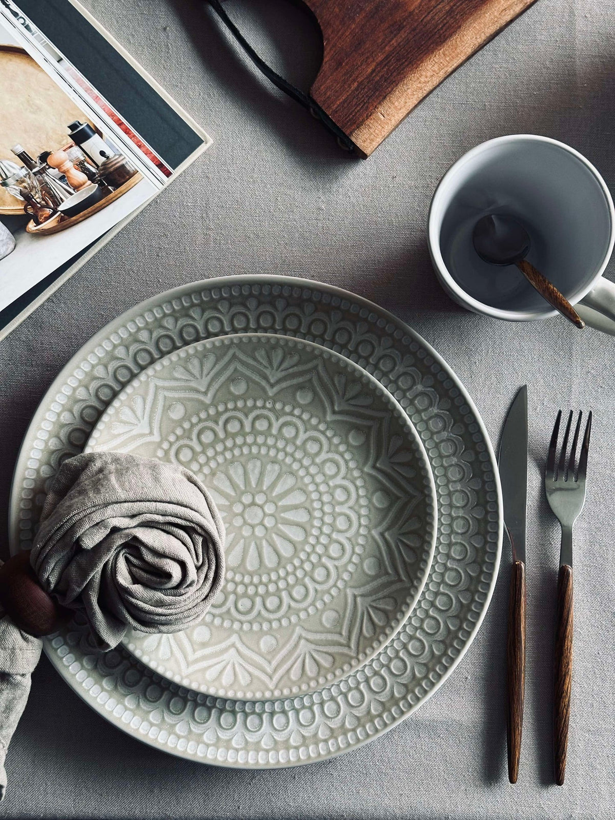 Assiette India Stonewear 20 cm - Beige