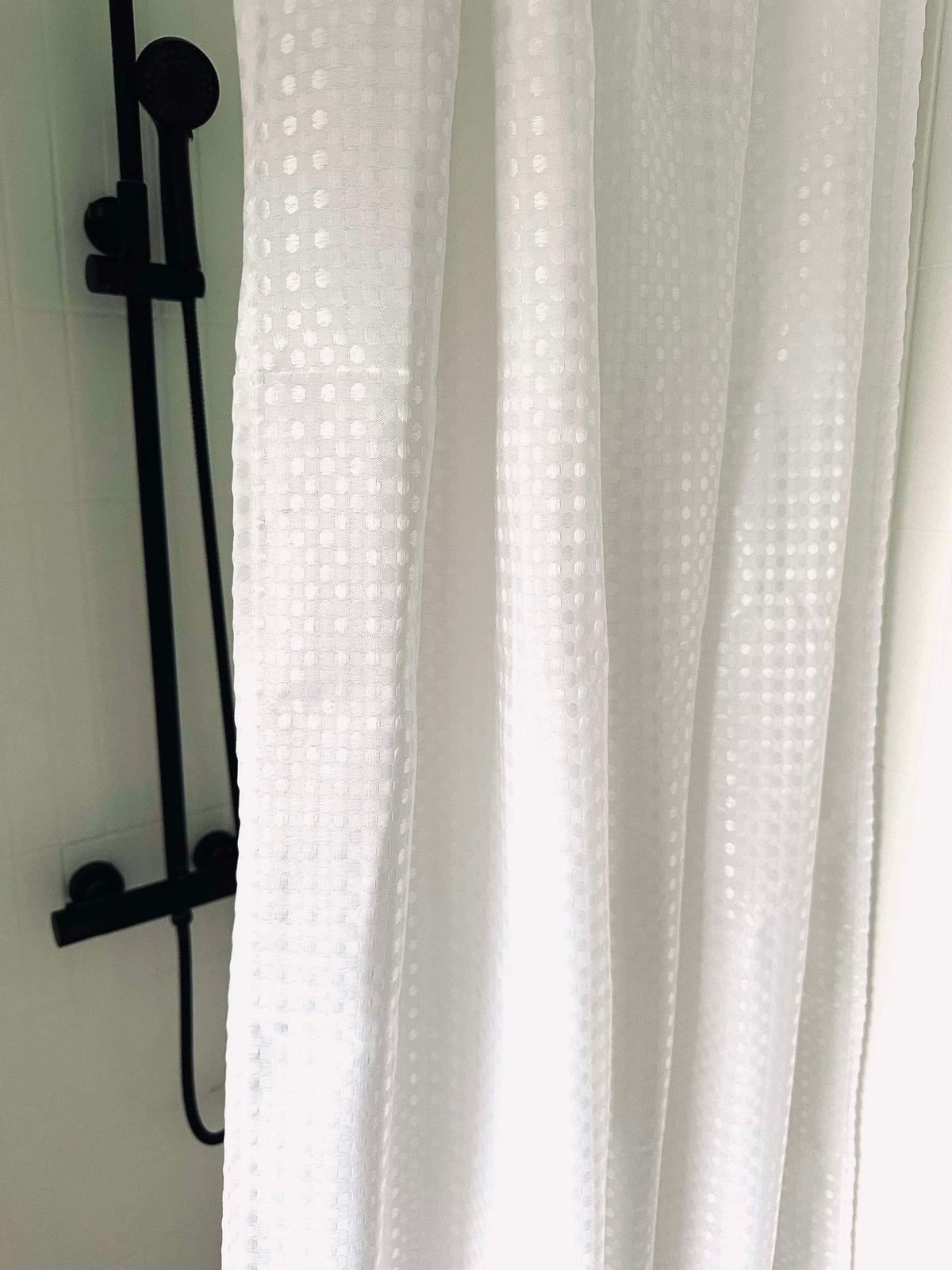 Ensemble de salle de bains : rideau de douche & tapis de bain / Blanc