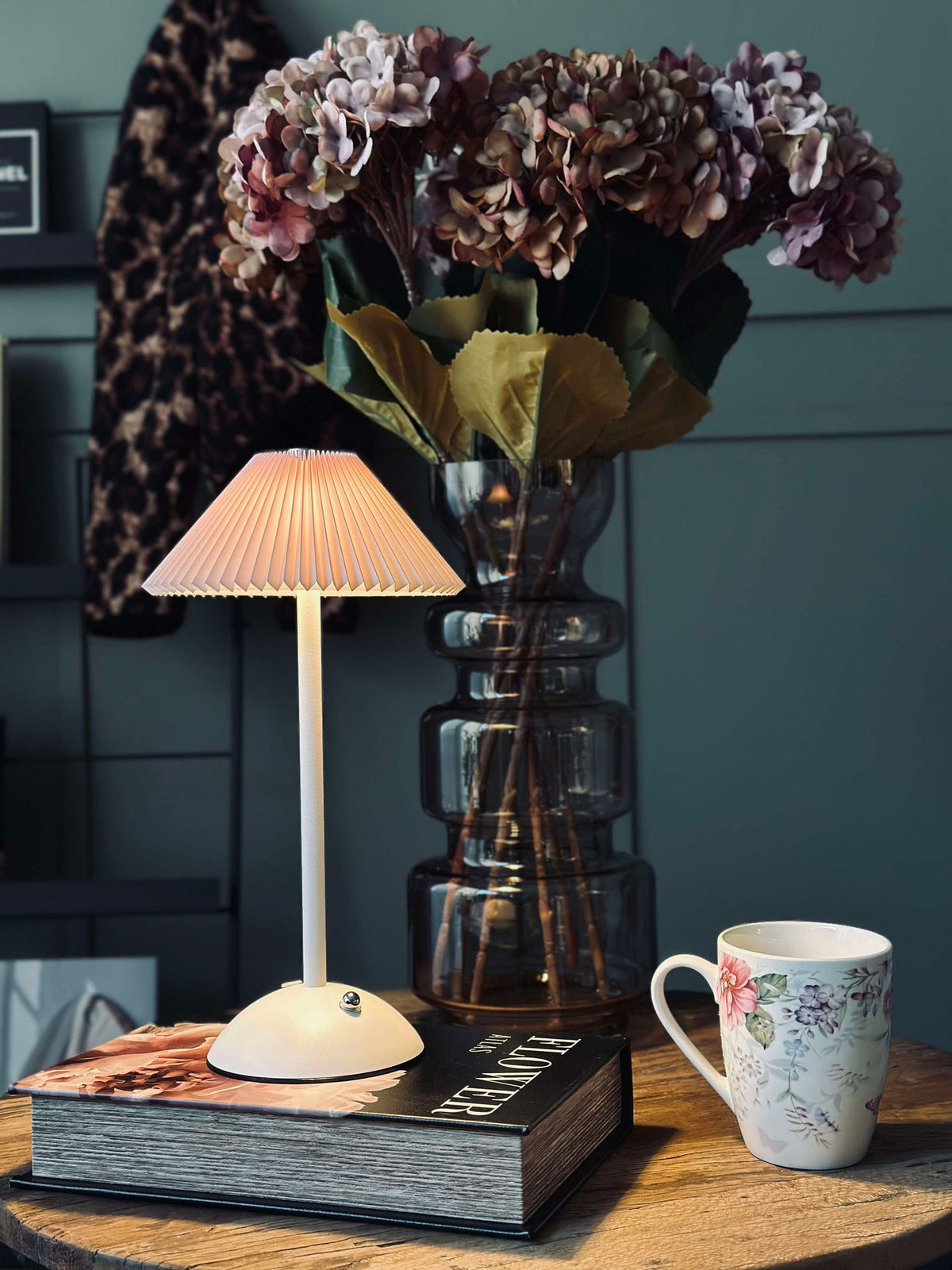 Lampe de table à poser Touch Plissé - Rose