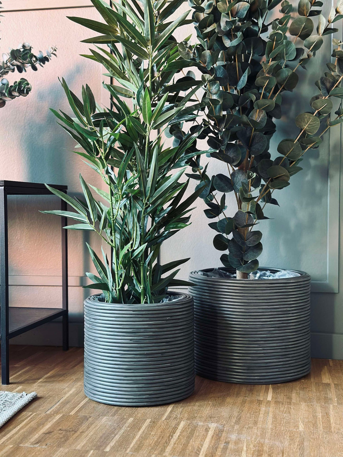 Cache-pot gris - Lot de 3 pièces