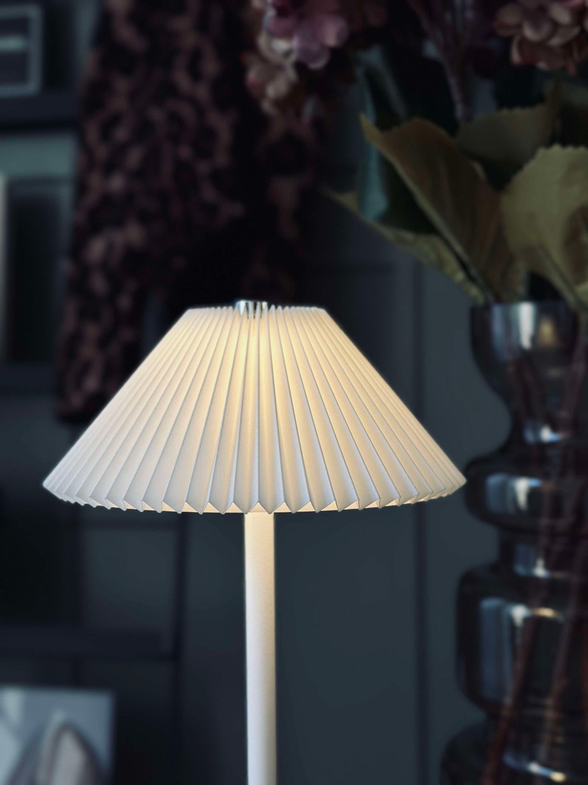Lampe de table tactile Plissé Blanc