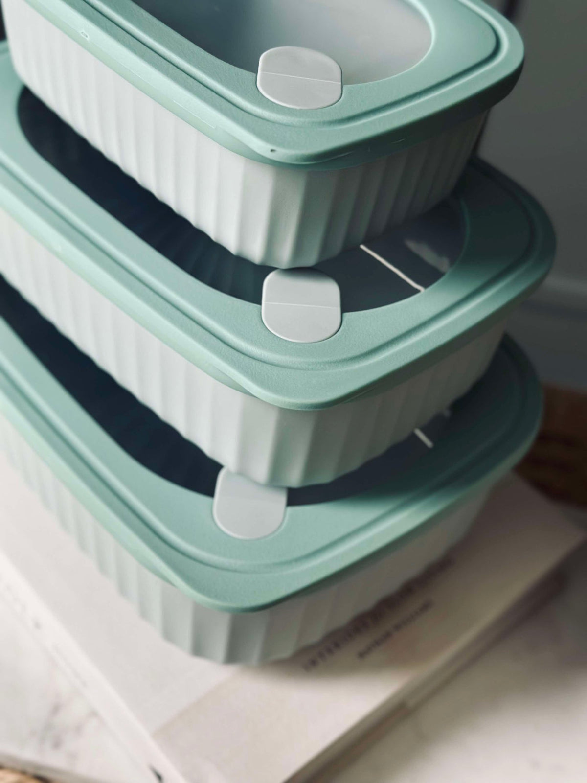 Boîtes de rangement Dusty green – Lot de 3 pièces