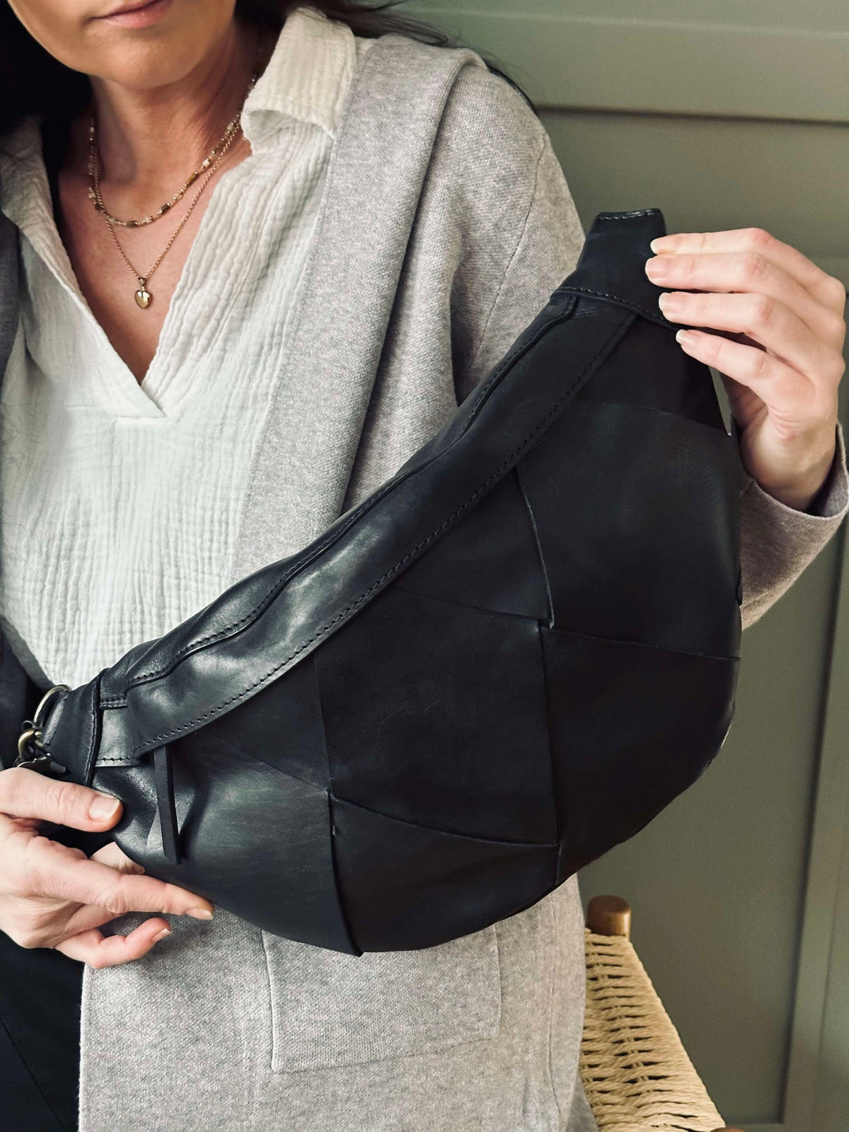 Bumbag exclusif tressé à la main - Black