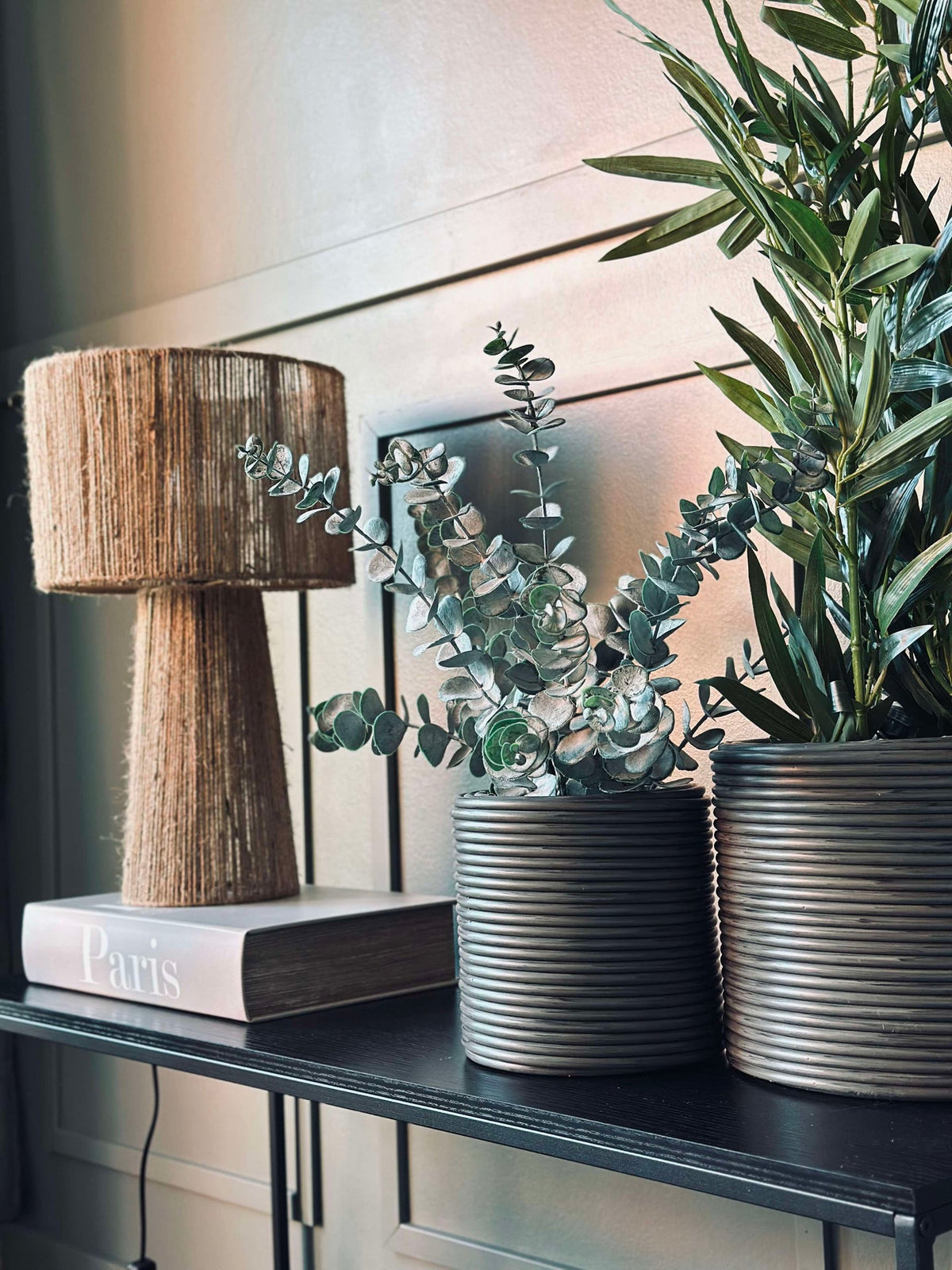 Cache-pot gris - Lot de 3 pièces