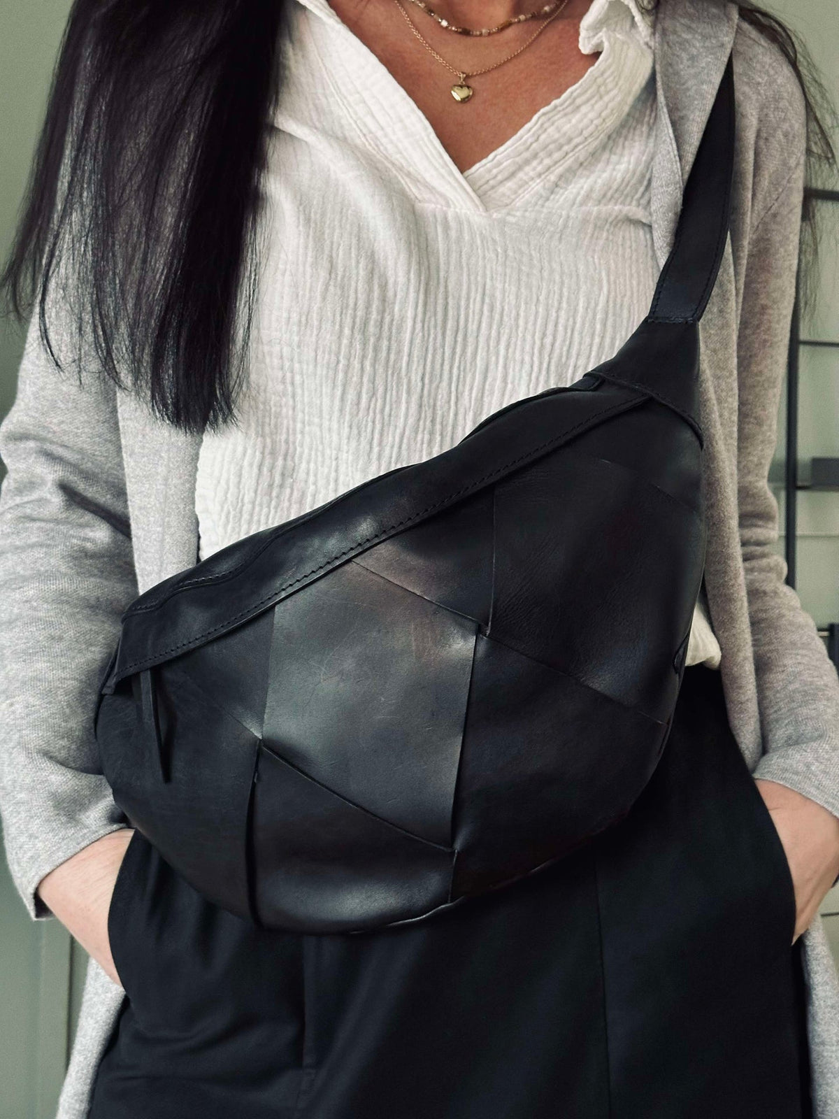 Bumbag exclusif tressé à la main - Black