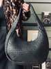Sac bandoulière élégant tressé à la main - Black big
