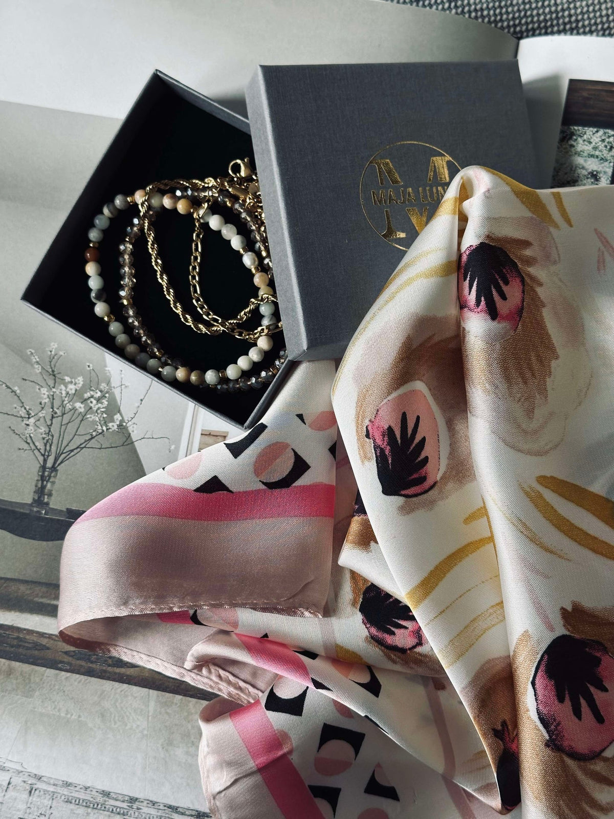 Foulard Rose Spring
