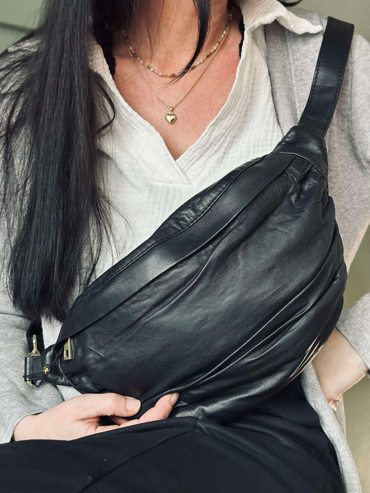Bumbag Nero - Cuir ultra doux