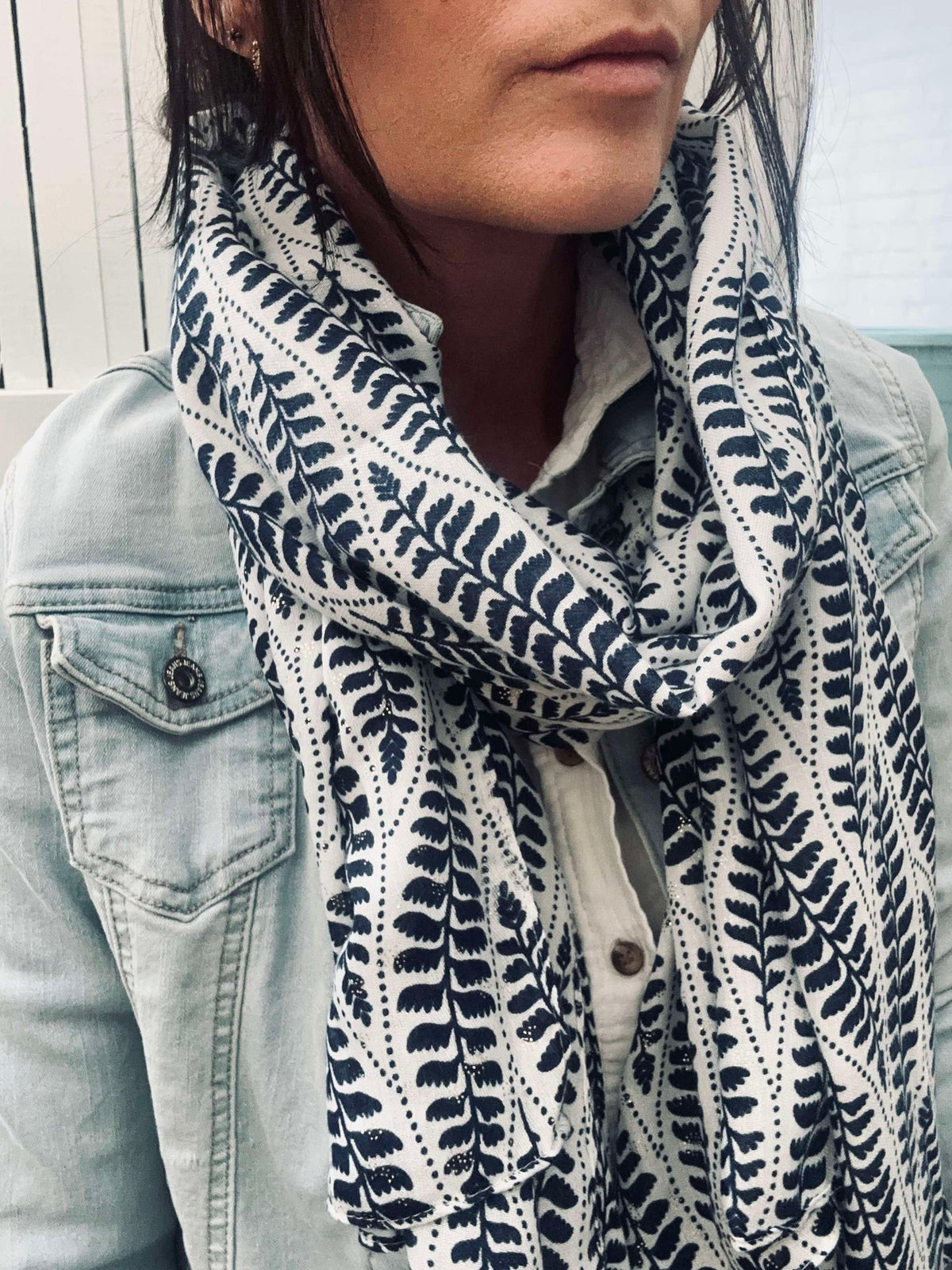 Écharpe Denim / White