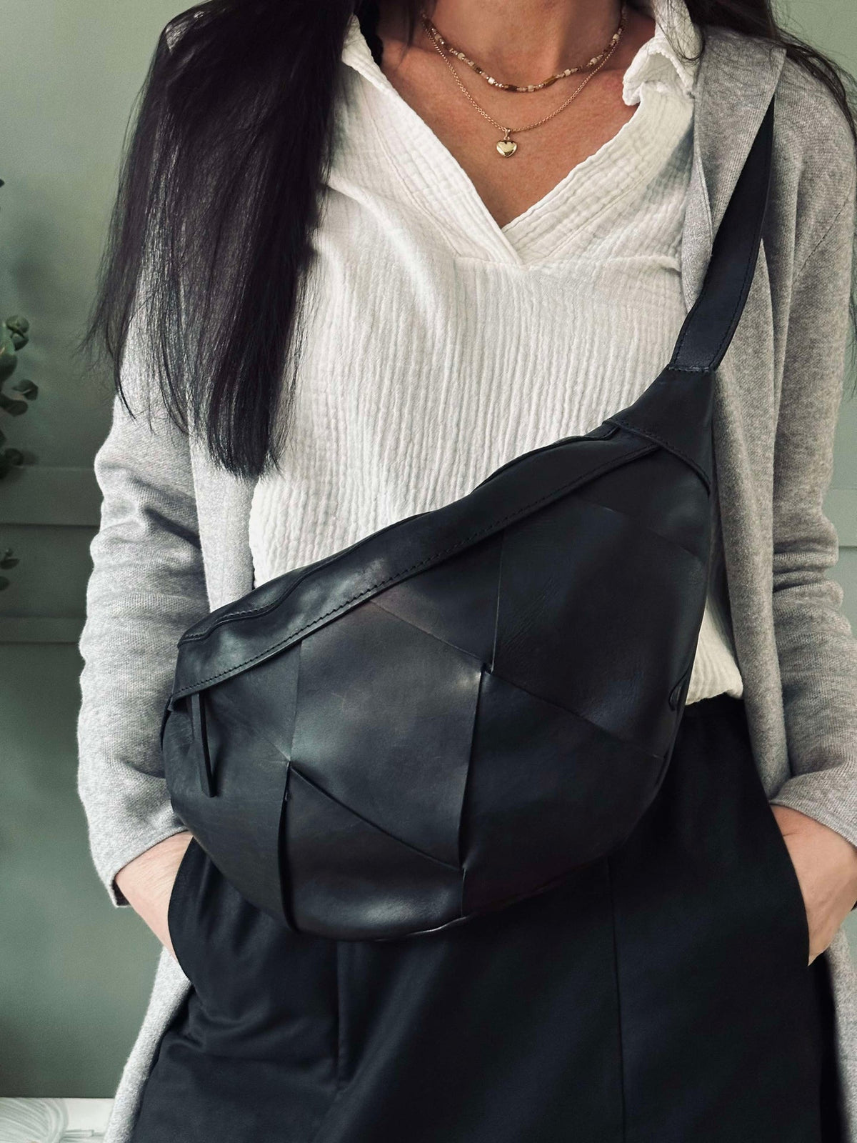 Bumbag exclusif tressé à la main - Black
