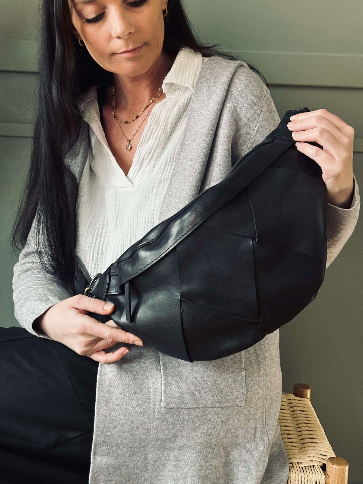 Bumbag exclusif tressé à la main - Black
