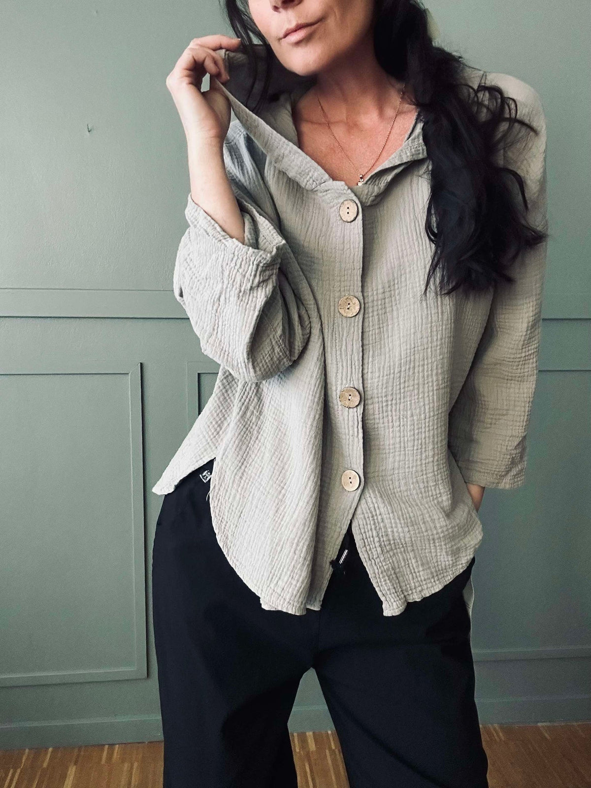 Cardigan en coton gaufré léger - Beige