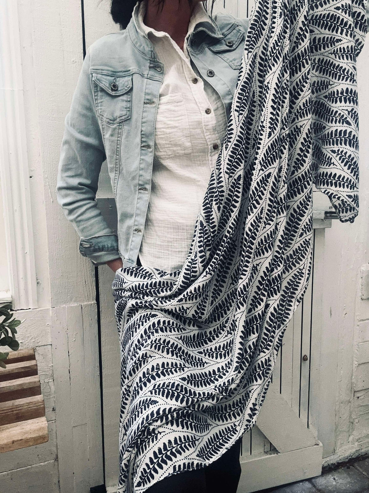 Écharpe Denim / White