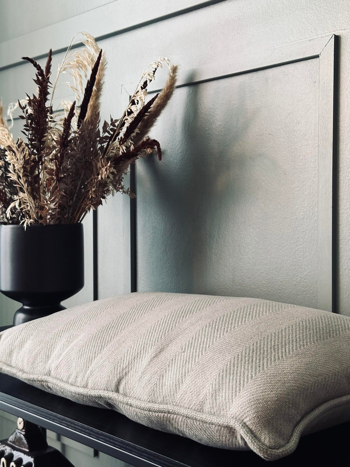 Coussin avec garnissage - Gris / menthe 40x60