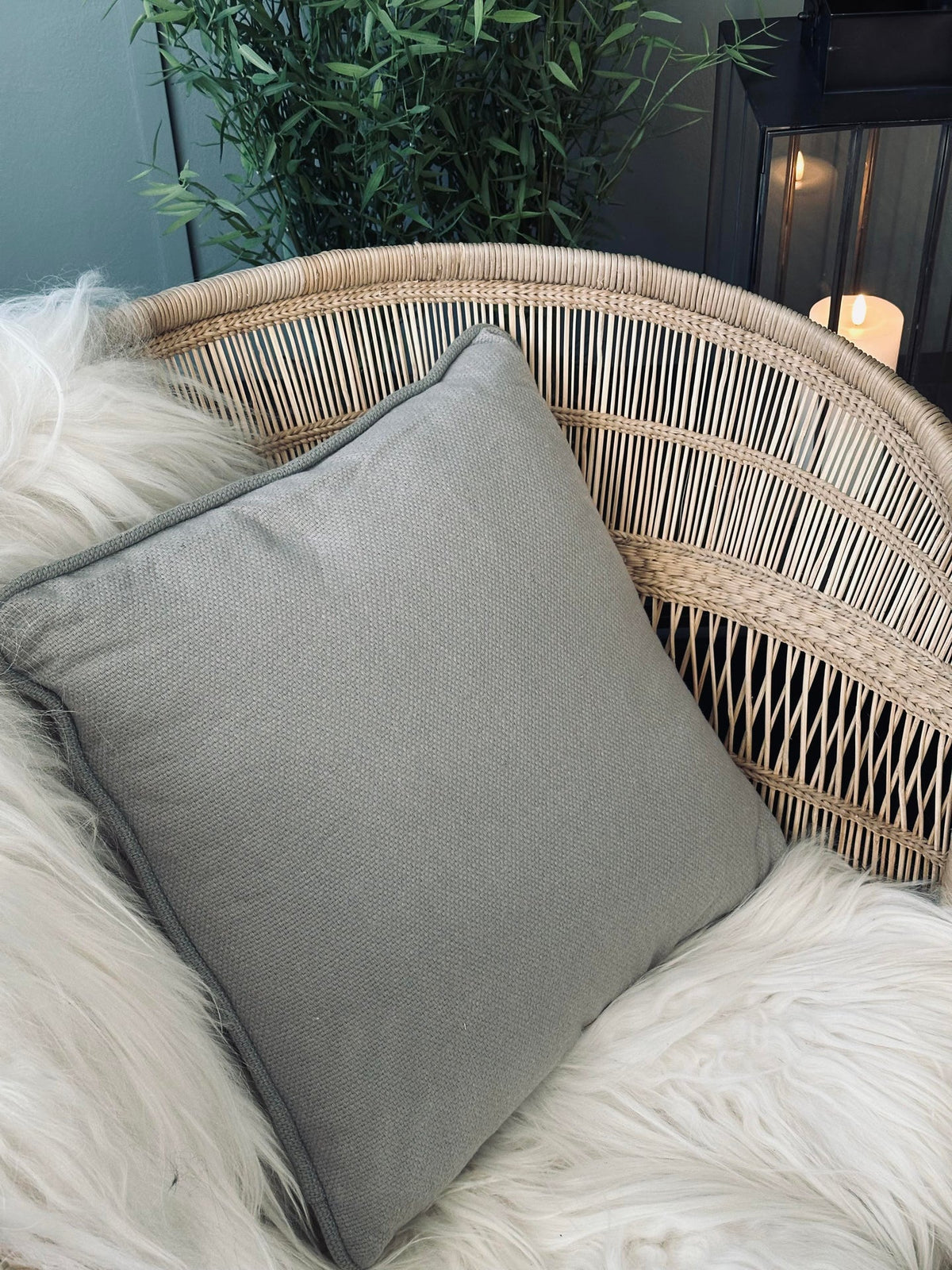 Coussin avec rembourrage - Gris / Menthe 43x43