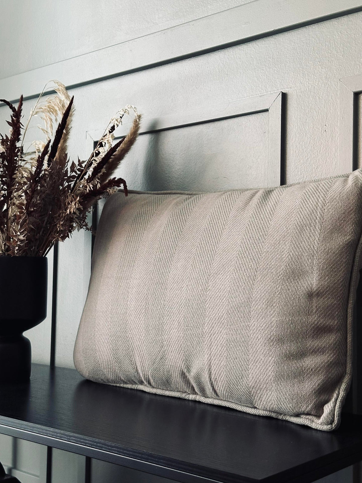 Coussin avec garnissage - Gris / menthe 40x60
