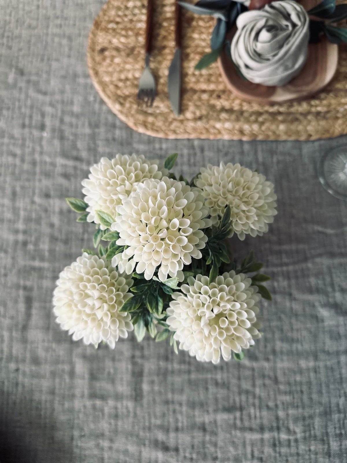 Fleur en pot rustique - Blanc
