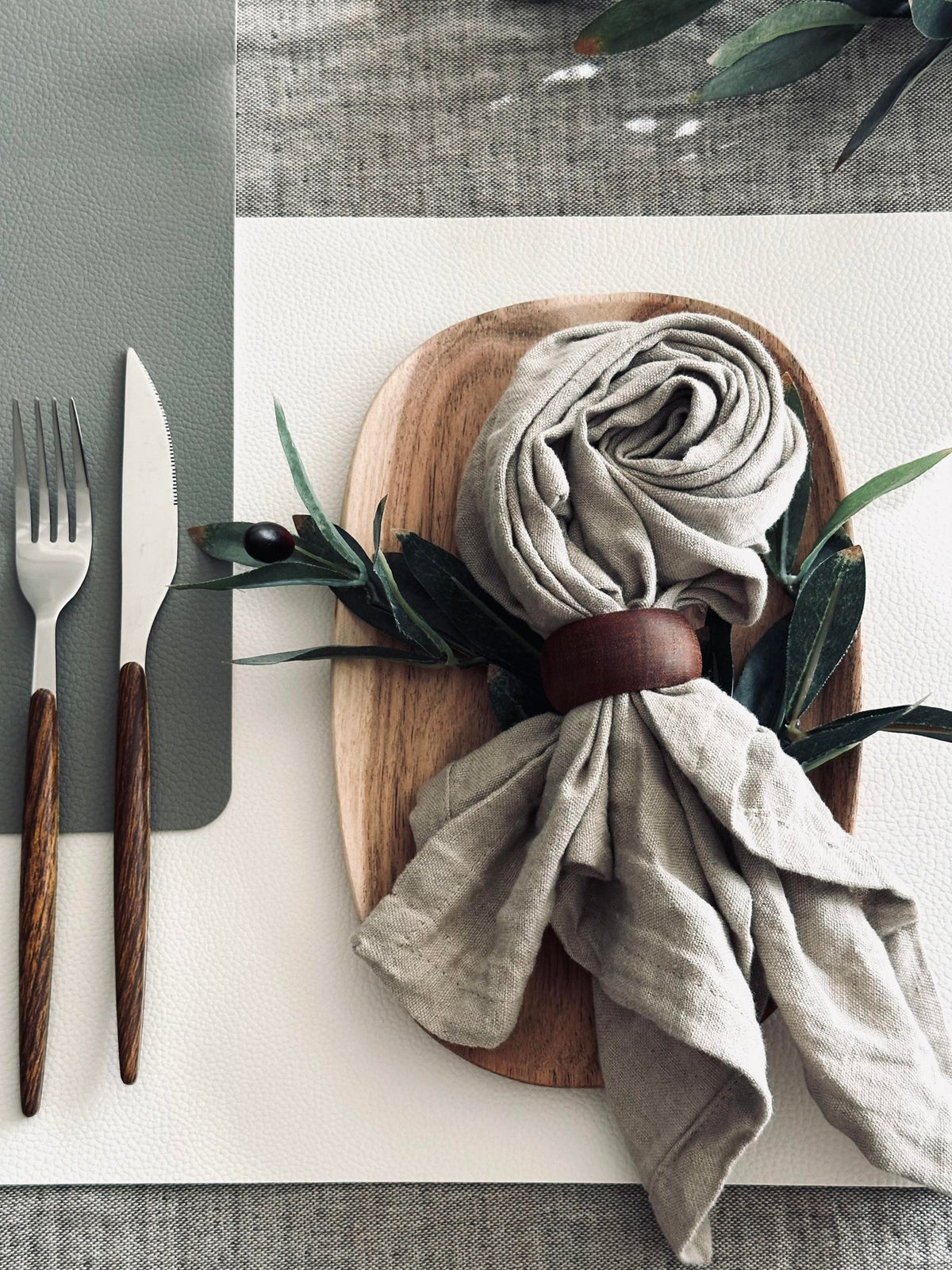 Set de table – Réversible Gris / lin