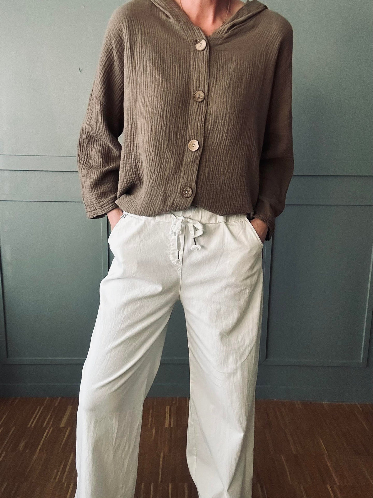Pantalon avec stretch Blanc – plus onesize 40-48