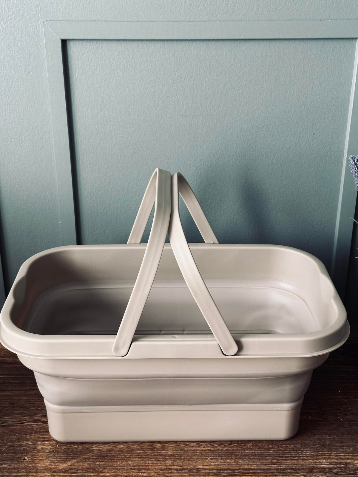 Panier pique-nique pliable avec couvercle beige