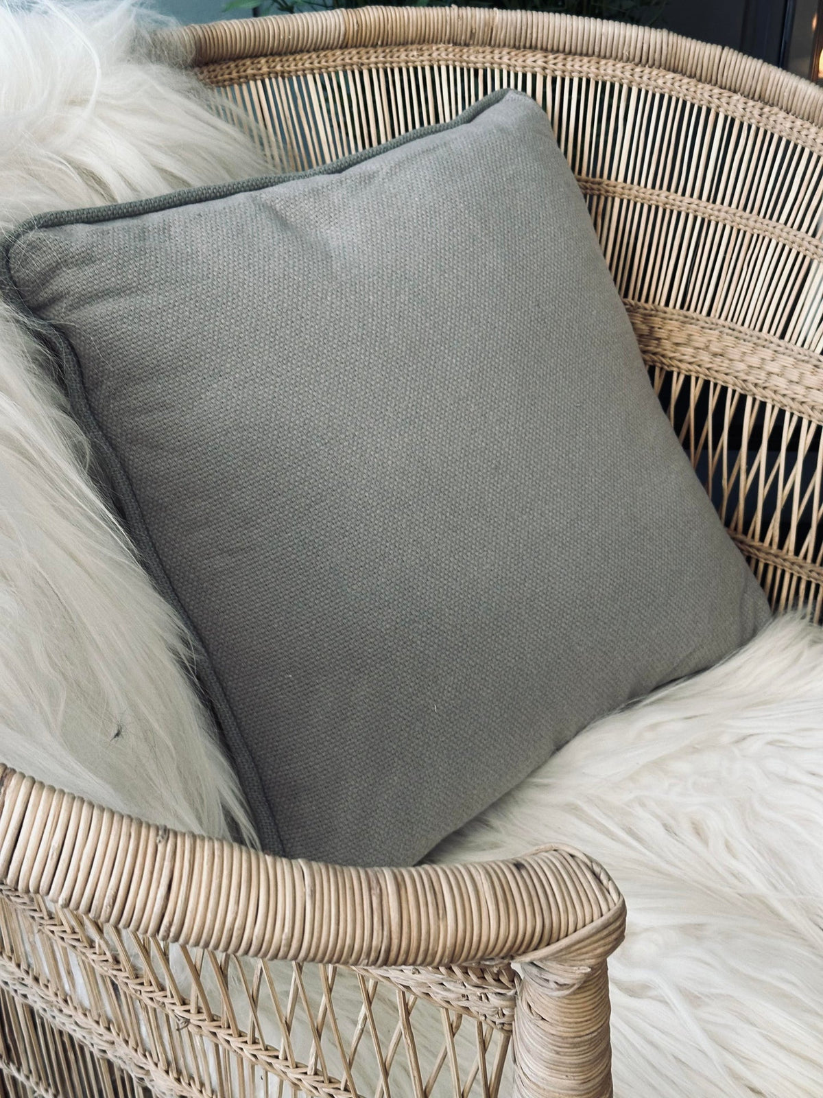 Coussin avec rembourrage - Gris / Menthe 43x43