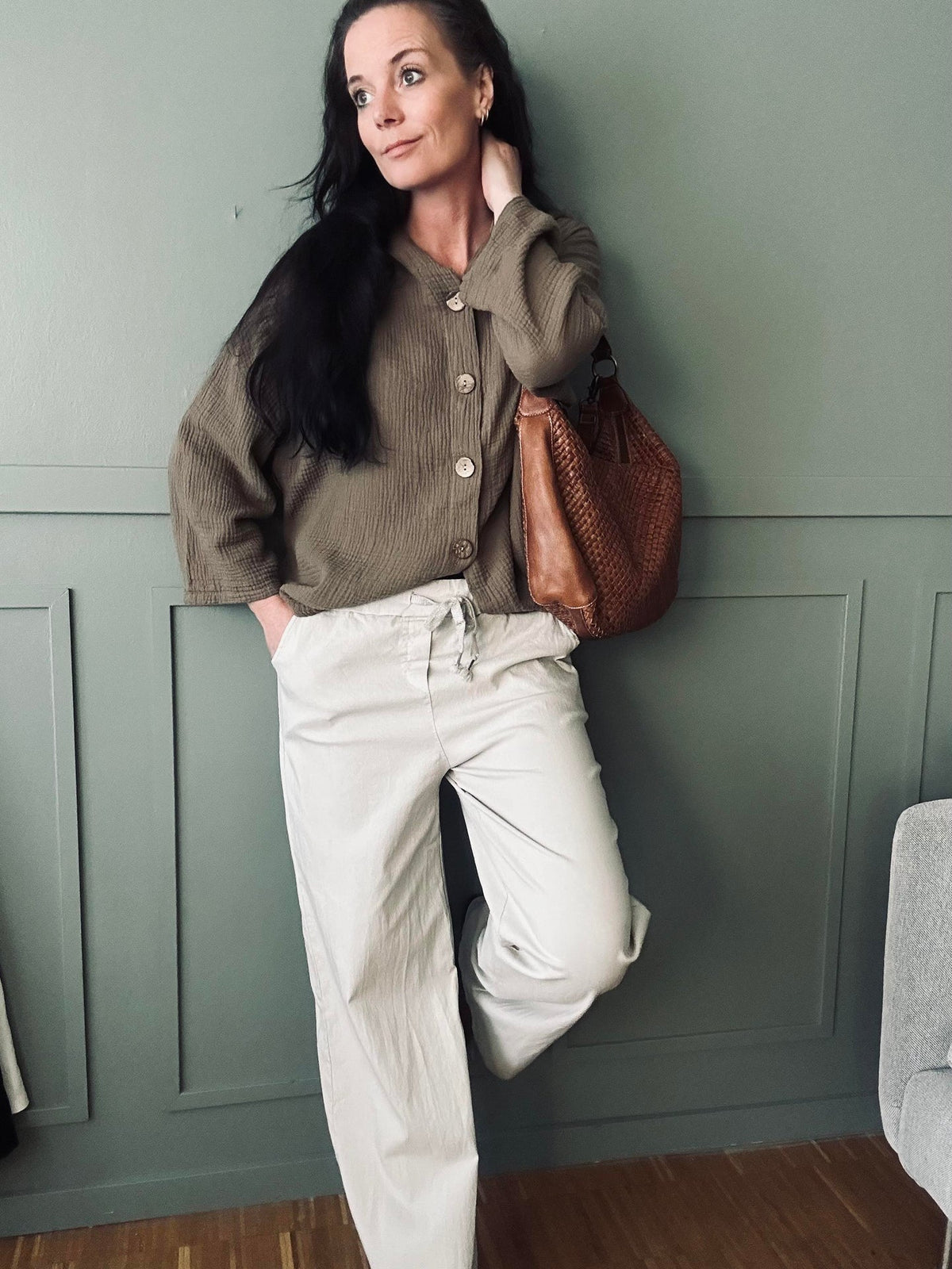 Pantalon avec stretch Blanc – plus onesize 40-48