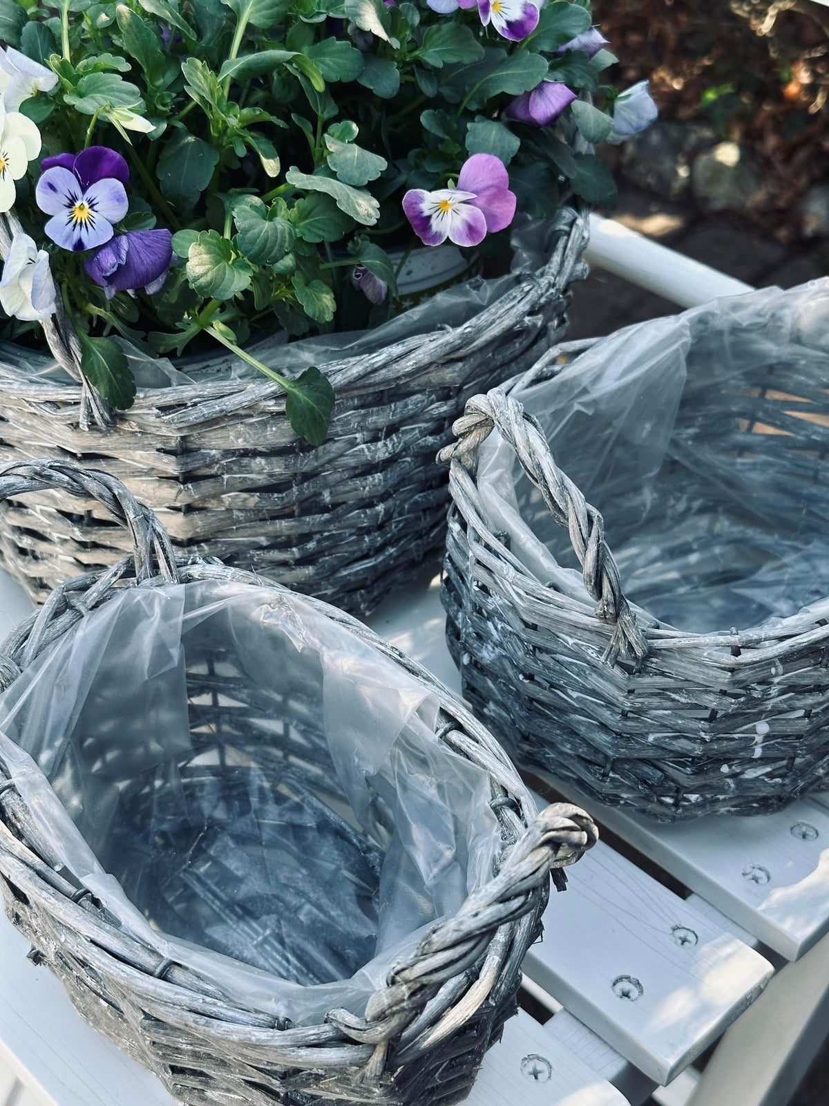 Corbeilles à plantes - Lot de 3 pces