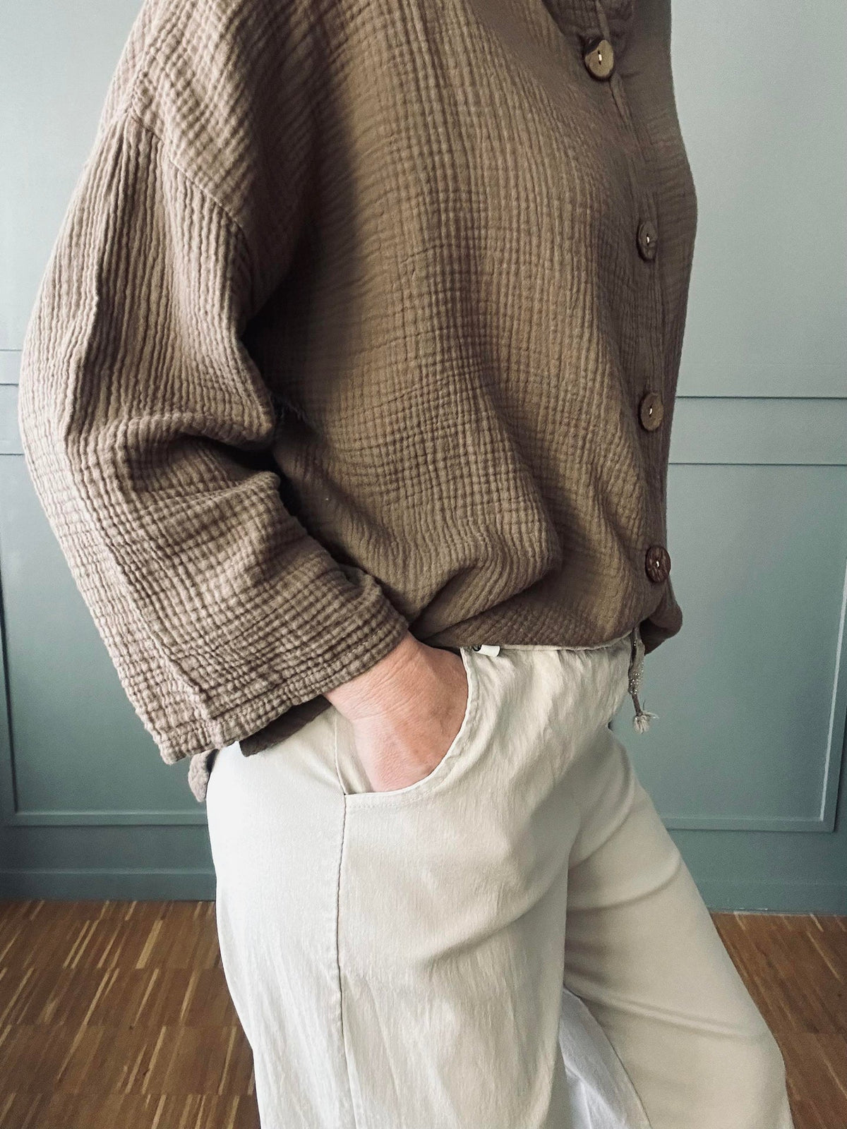 Pantalon avec stretch Blanc – plus onesize 40-48