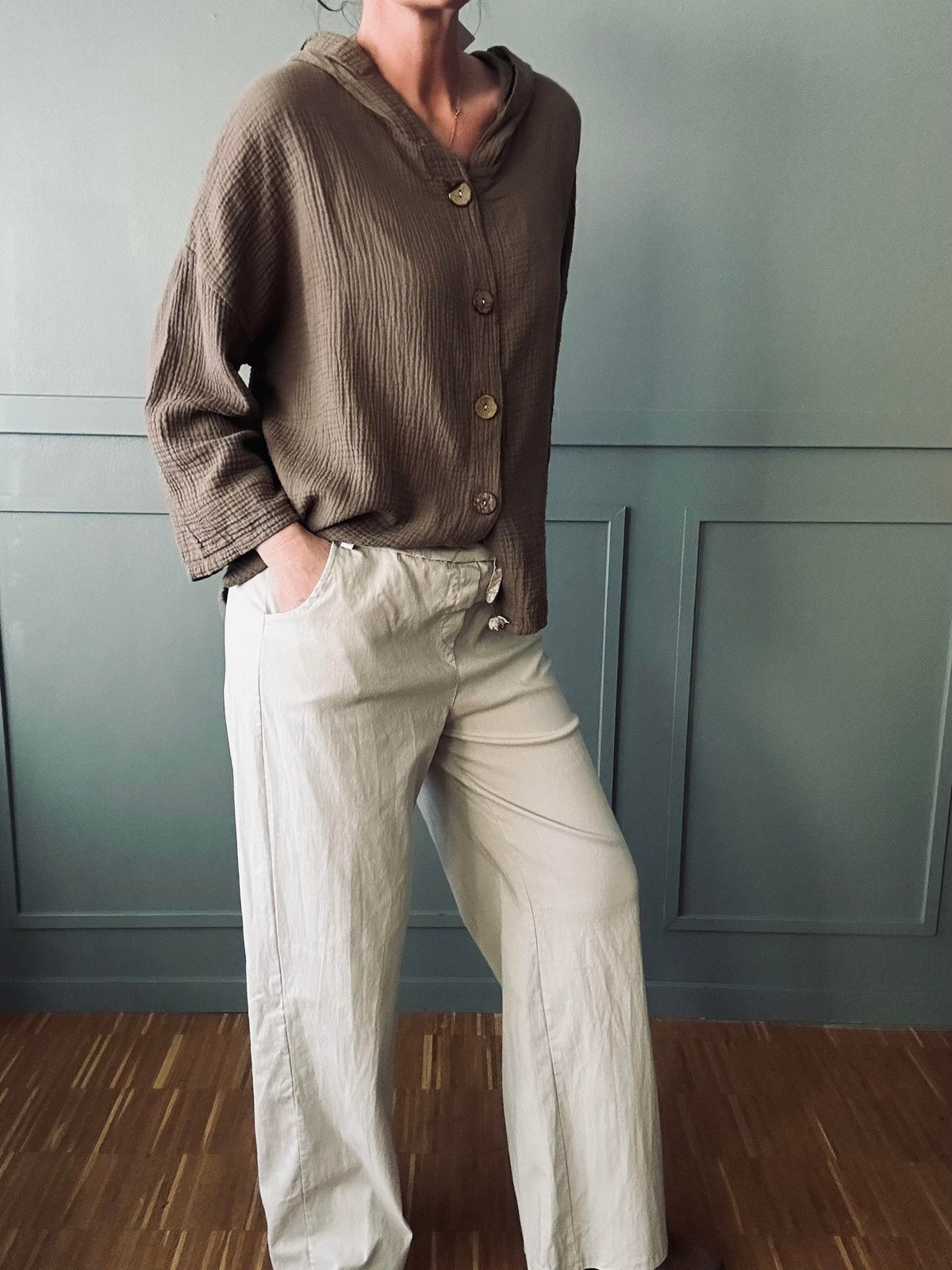 Pantalon avec stretch Blanc – plus onesize 40-48