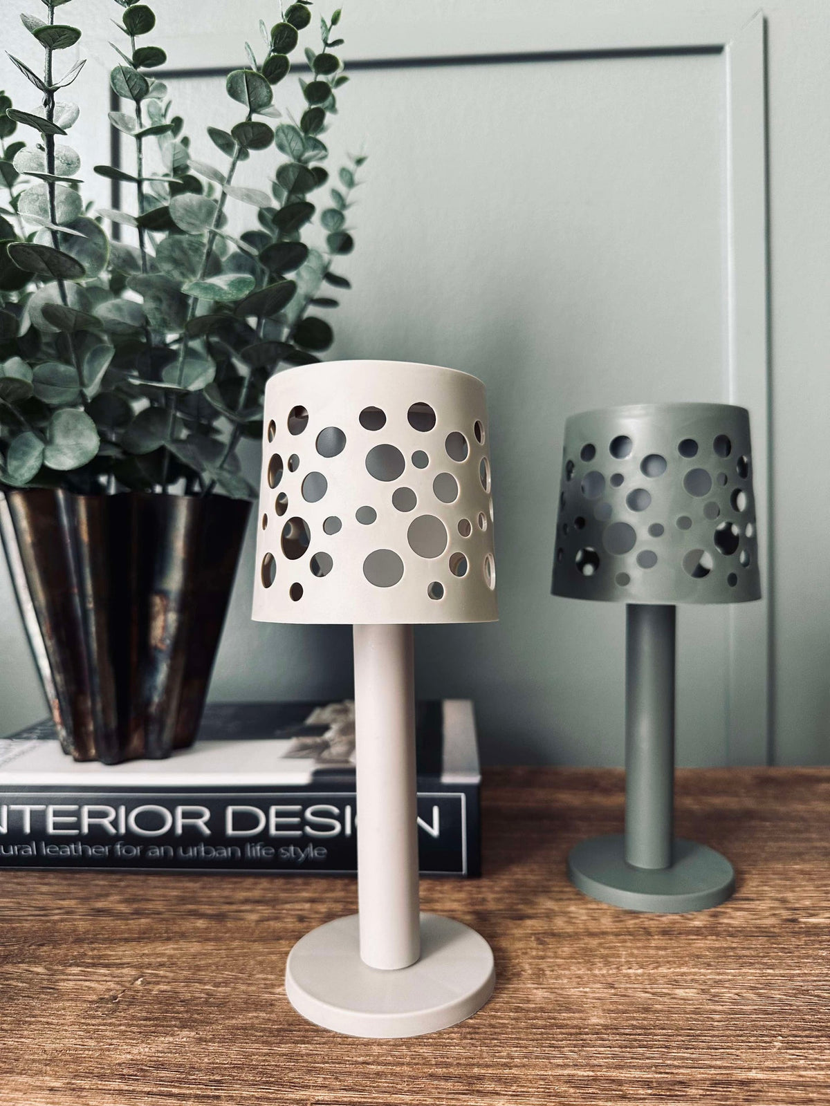 Lampe de table avec cellules solaires - Beige clair